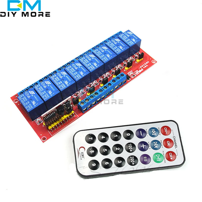 

Multi-function Infrared Remote Control 8-Channel Relay Module 5V Bidirectional