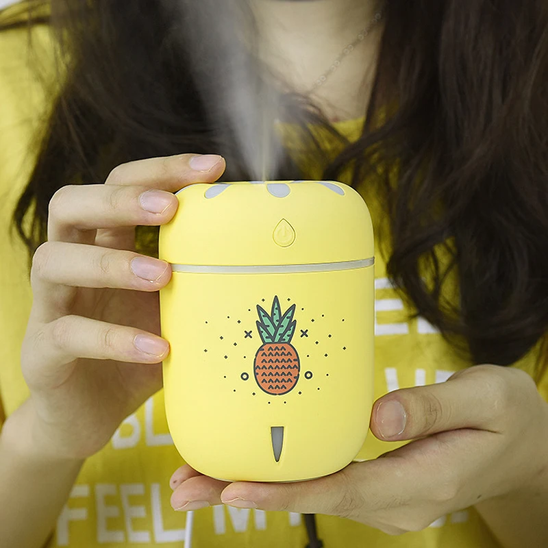 

New Arrival Cartoon Ultrasonic Air Humidifier For Bedroom Office With 7 Colors Night Light 220ml Mini Mist Maker Aroma Diffuser