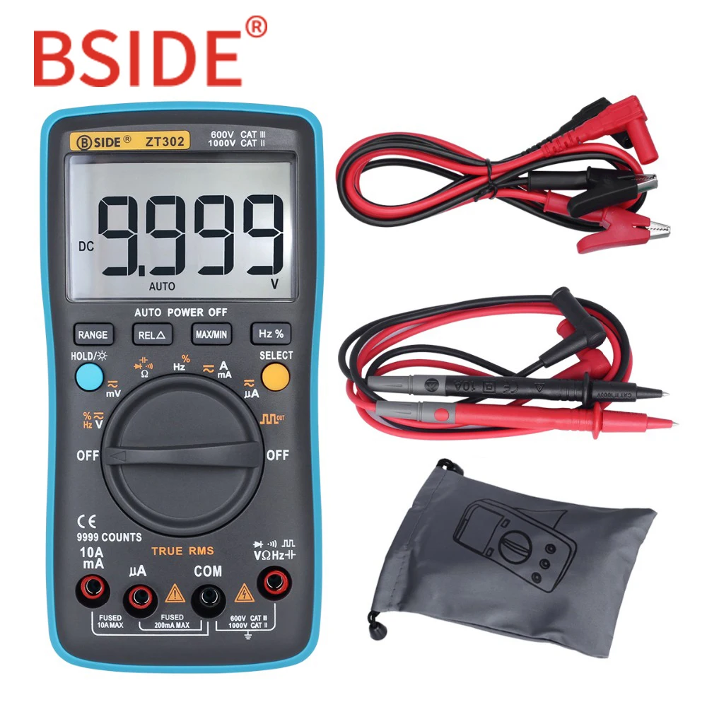 Цифровой мультиметр BSIDE ZT301 ZT302 с автоматическим диапазоном истинный Rms DC/DA
