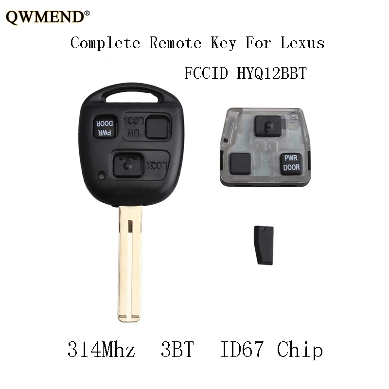 QWMEND 314Mhz Car Remote key Fob For Lexus RX330 2004 2005 2006 For