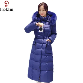 

2016 X Long Snow Wear Faux Fur Hood Parkas Winter Jacket Women Thick Warm Cotton Winter Coat Women Casaco Manteau Femme YY251