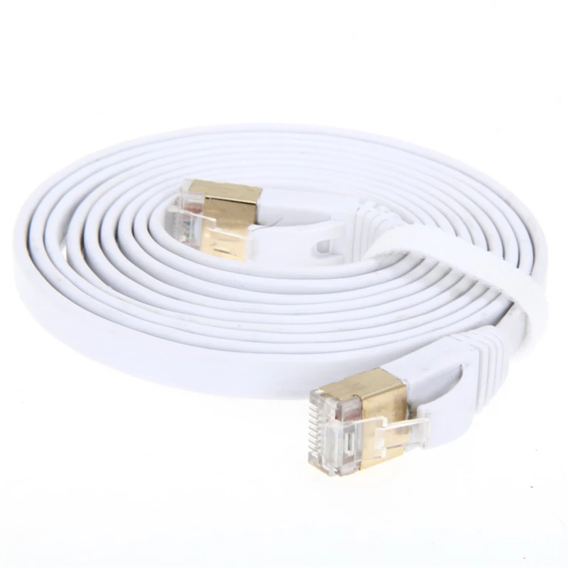 High Speed 2m/3m/5m Aurum Cables Flat CAT7 Flat UTP Ethernet Internet Network Cable RJ45 Patch LAN Cable Connector Wholesale 1m 3m 5m 10m 15m ethernet cable cat7 lan network cable flat rj45 high speed patch stp gigabit cords xxm