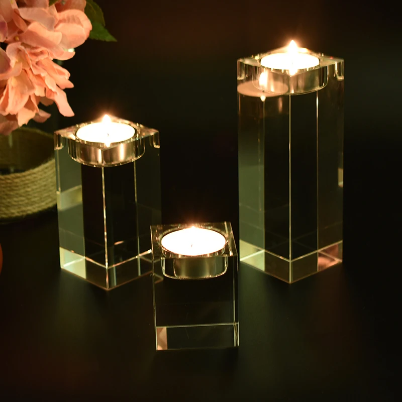 PEANDIM Religious Candle Holders Tealight Candlestick Wedding Decorations Centerpieces Bonus 3pcs Candles