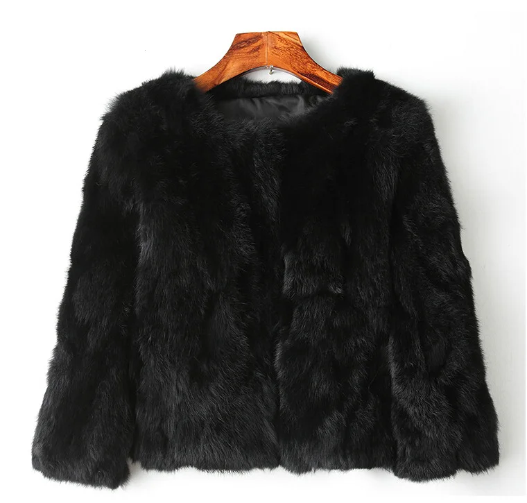 HCYO Autumn Winter Women Short Coat Plus Size Three Quarter Covered Button Slim Fur Coat Casual Jacket Woman Short Coat Warm  (14)