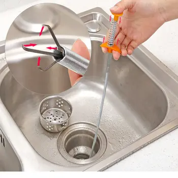 

Hand Bending Pressure Sewers Clip Device Junk Sewer Dredge Handle Hair Cleaning Tool Drain Sewer Dredge Pipeline Hook U3