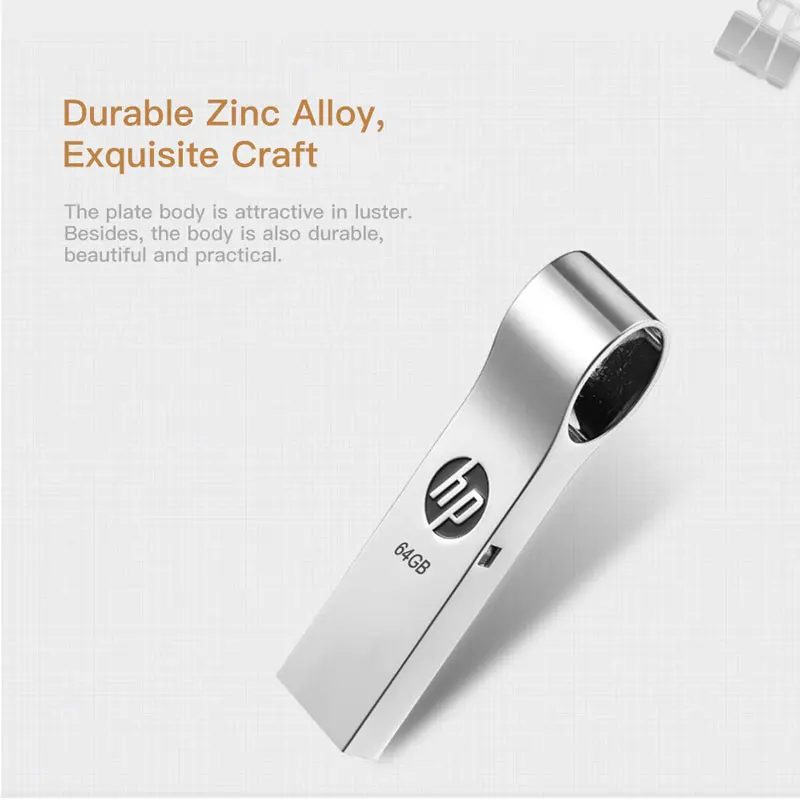 New HP USB Flash Drive 64GB Metal Thumb Drives Key Ring Custom Memory Stick v285w Cle USB Disk on Key OTG USB C Pen Drive 64 gb (3)