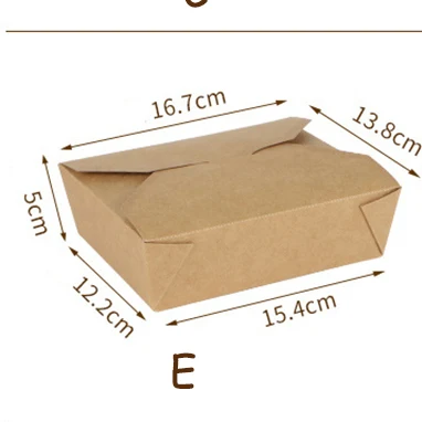 Миска для еды быстрого приготовления одноразовая вынимаемая крафт-бумажная коробка коробки на вынос Ресторан Суши салат упаковка поставщик 20 шт - Цвет: Modle  D
