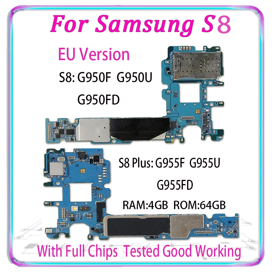 Original MB For Samsung S8 Plus G955FD G955F G955U G950FD G950F G950U