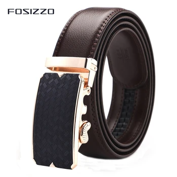 

FOSIZZO Famous Brand Belt Men Top Quality Genuine Luxury Leather Belts for Men,Strap Male Metal Automatic Buckle
