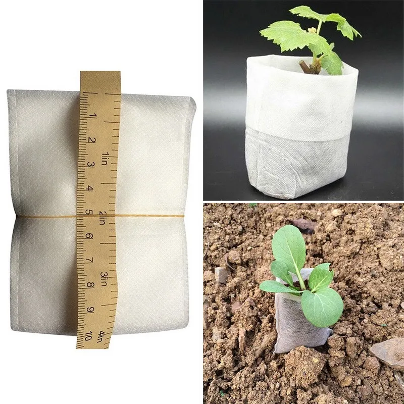 100 pcs Nursery Pots Seedling-Raising Bags Environmental non-woven fabrics Garden Supplies Garden Supplies