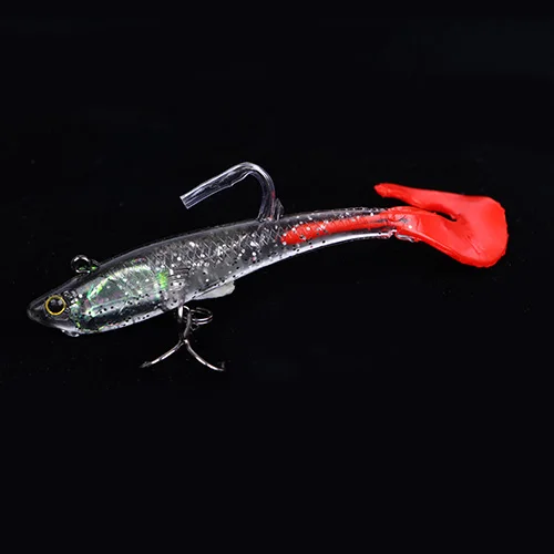 FTK 3D встряхивание рыбы мягкое тело 1 шт. рыболовные приманки-Воблеры легко плавать приманки мягкая силиконовая приманка тройные рыболовные снасти Мягкая приманка Т-хвост - Цвет: 004