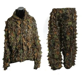 

3D Leaf Adults Ghillie Suit Woodland Camo/Camouflage Hunting Deer Stalking in