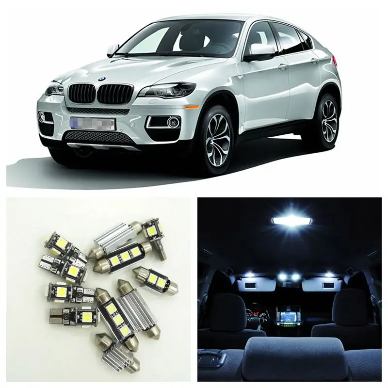 

22pcs White Canbus No Error Car LED Light Bulbs Interior Package Kit For 2009-2014 BMW X6 E71 Map Dome Trunk Footwell Lamp