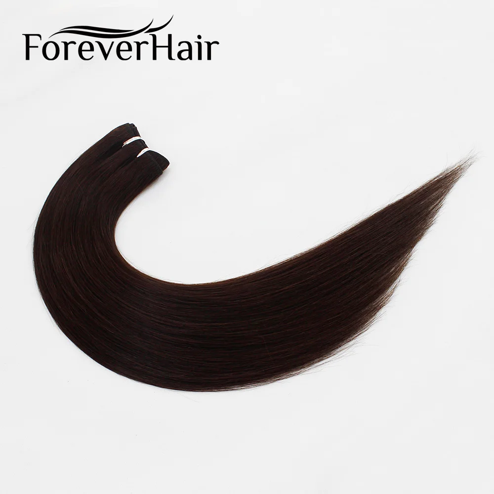 FOREVER HAIR 100 г/шт. Remy человеческие волосы ткет натуральный черный цвет прямые волосы для наращивания платиновый блонд пучки 100 г/шт - Цвет: #2