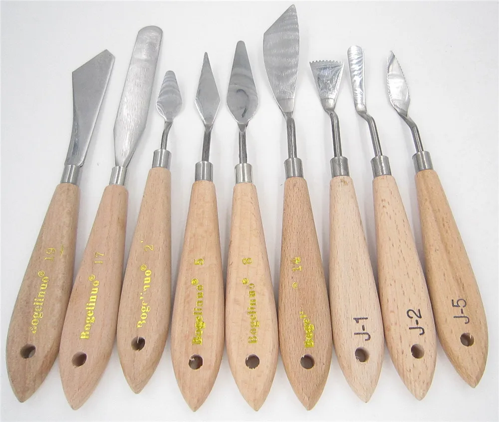 11Pcs Scrape Draw artist watercolor Palette Oil Scraper Texture Paint Mix Pigment Tool Art