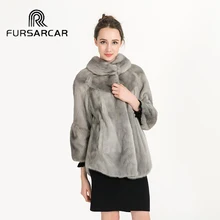 Fashion Women Fur Coat Casual Slim Mink Fur for Women Mink Fur Coat Mink Coats for Women Turn-Down Collar BF-C0471