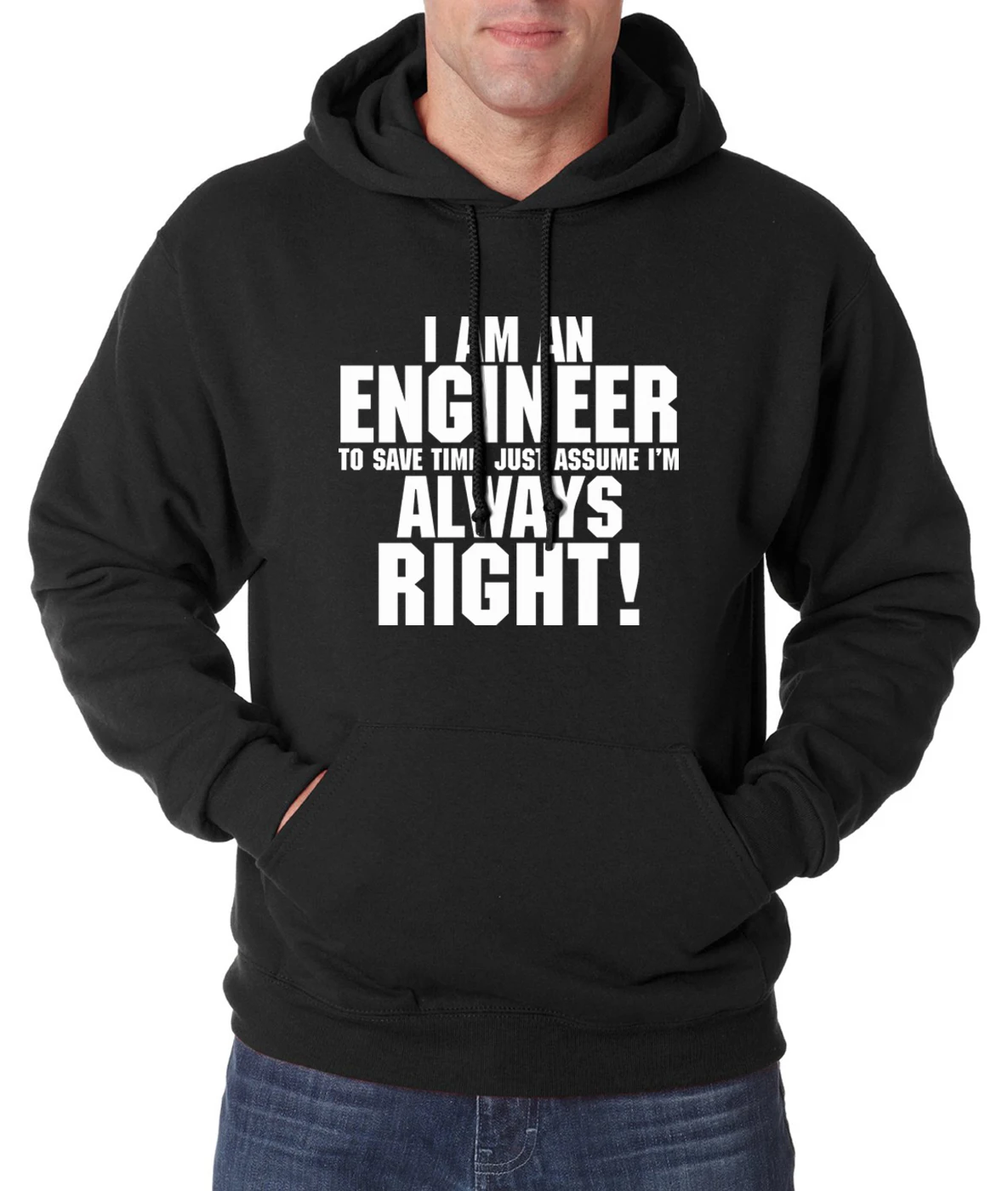 Мужская толстовка с капюшоном I'm An Engineer теплая флисовая спортивная одежда на