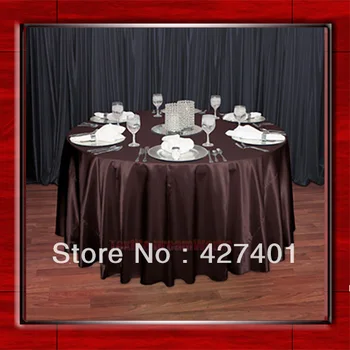 

Brown 108" Round Shaped Poly Satin Table Cloth /Banquet Tablecloths/Table Linen/Free Shipping/ For Wedding Party Decorating