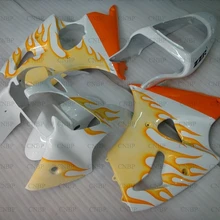 Ниндзя ZX-6r 2000-2002 кузов ниндзя ZX-6r 2000 Пластик Обтекатели для Кавасаки ZX6r 00 Белый Желтый рамка набор для всего тела