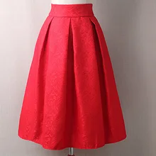 Women Skirts High Waist Pleated Midi 2016 Spring Summer Vintage Skirt Work Wear Hepburn Skirts Lady American Europe Saia