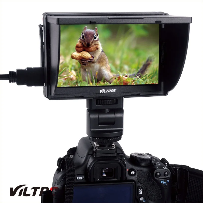 Viltrox DC 50 Viltrox DC-50 Портативный 5 дюймов Экран 480P Clip-on Цвет ЖК-дисплей монитор HDMI для цифровой зеркальной камеры Canon Nikon sony DSLR Камера DV