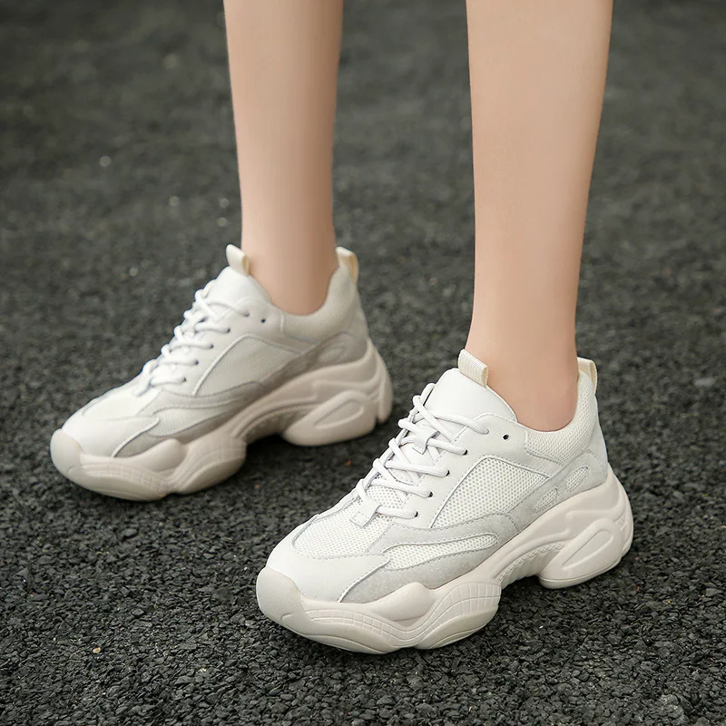 Women's Platform Shoes Ventilation Genuine Leather Dad Shoe Ins Exceed Fire Smoked Shoe Thick Sole Leisure Time Sneakers Woman Women's Platform Shoes Ventilation Genuine Leather Dad Shoe Ins Exceed Fire Smoked Shoe Thick Sole Leisure Time Sneakers Woman
