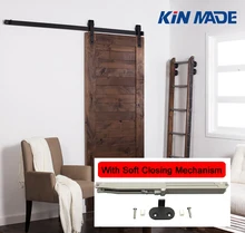 KIN MADE Soft Closing Antique Style Steel Sliding Barn Rustic Wood Door Closet Hardware