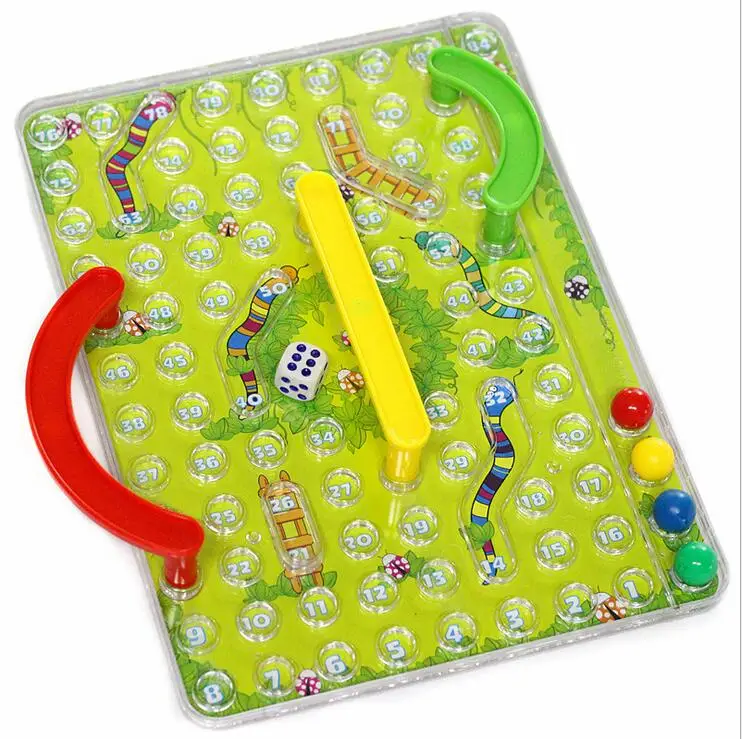 

New 3D Plactic Snakes Ladders Puzzle Board Game Family/Party/Friends 2-4 Years Funny Chess Game Best Gift for Children
