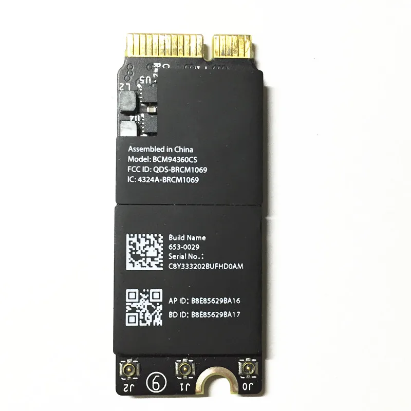 Wifi Card Bluetooth 4.0 Airport For Macbook pro Retina A1502 A1398 A1425 BCM94360CSAXin Network