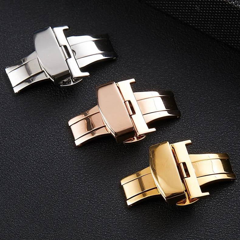 Easy Open Watch Clasp Buckle Watchbands Accessories Replacement Silver Gold Rose Gold Stainless Steel 12mm 14mm 16mm 18mm 20mm Easy Open Watch Clasp Buckle Watchbands Accessories Replacement Silver Gold Rose Gold Stainless Steel 12mm 14mm 16mm 18mm 20mm