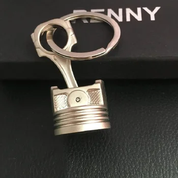 

Big Piston Keychain Hot Sale Creative Accessories Polished Chrome Auto Part Model Keyring key Chain Ring Key Rings Keyfob