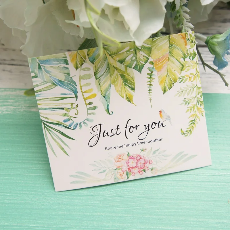 

multi-use 50pcs Mini just for you Card tropical plant bird card Scrapbooking party invitation cards