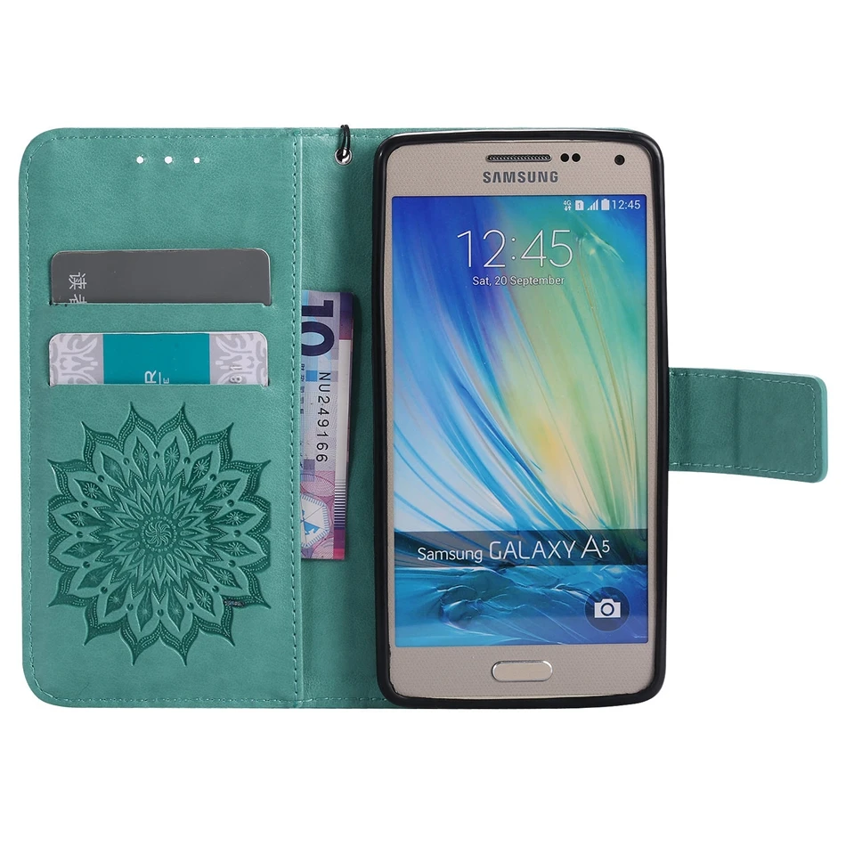 Fundas для Samsung galaxy A5 2015 чехол Роскошный 3D с рельефным цветочным орнаментом