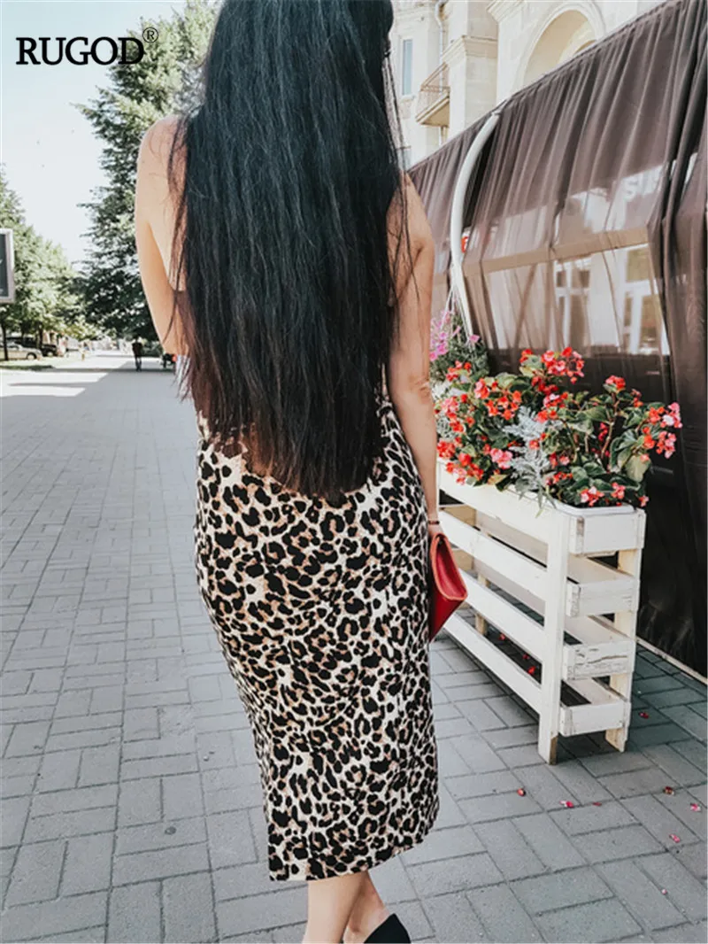 RUGOD новая разноцветная юбка с леопардовым принтом, женская модная юбка-карандаш средней длины с высокой талией, Saia, летняя юбка Jupe размера плюс