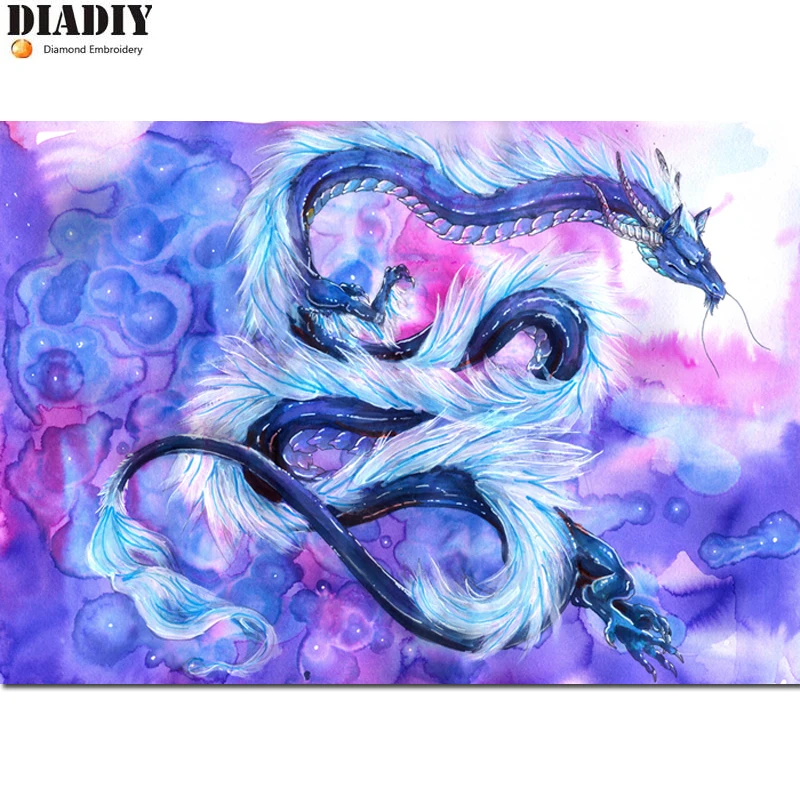 

Diy diamond drawing dragon diamond cross stitch crystal round diamond sets unfinish decorative full diamond embroidery