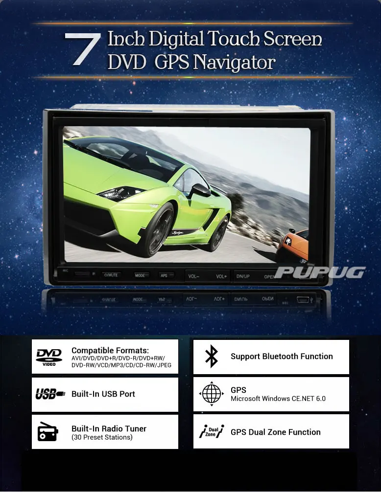 Auto Radio Electronics Autoradio 3D GPS Multimedia CD In Deck Car Video DVD Player Headunit 2 Din In Dash MP3 Music Automotive Parts Car Stereo Motorized logo Remote control HD Camera