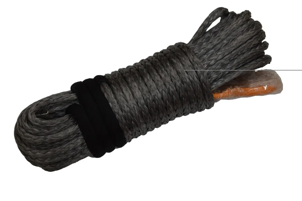 نوعية جيدة 12 ملليمتر * 30 متر رمادي الاصطناعية حبل ، off road حبل ، حبل البلازما ، استبدال الاصطناعية حبل ونش