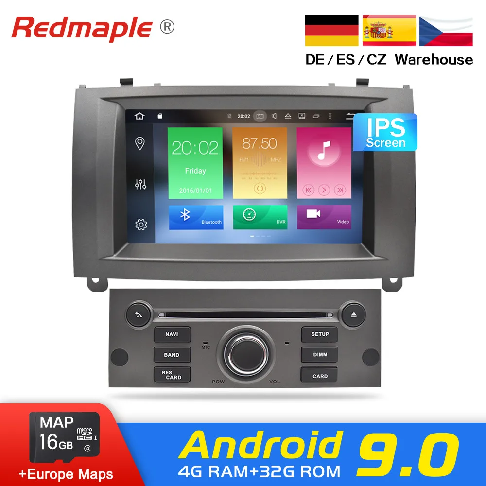 Flash Deal 4G RAM Android 9.0 Car DVD Player GPS Navigation Multimedia Stereo For Peugeot 407 2004 2005 2006 2007 2008 2009 2010 Auto Radio 1