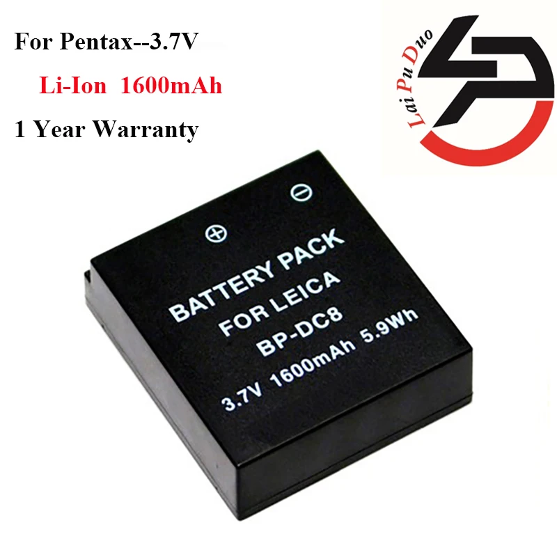 

High Quality 1600mAh Brand New Replacement Battery for Leica X Vario, X1, X2 Camera BP-DC8 BPDC8 BP-DC08 18706