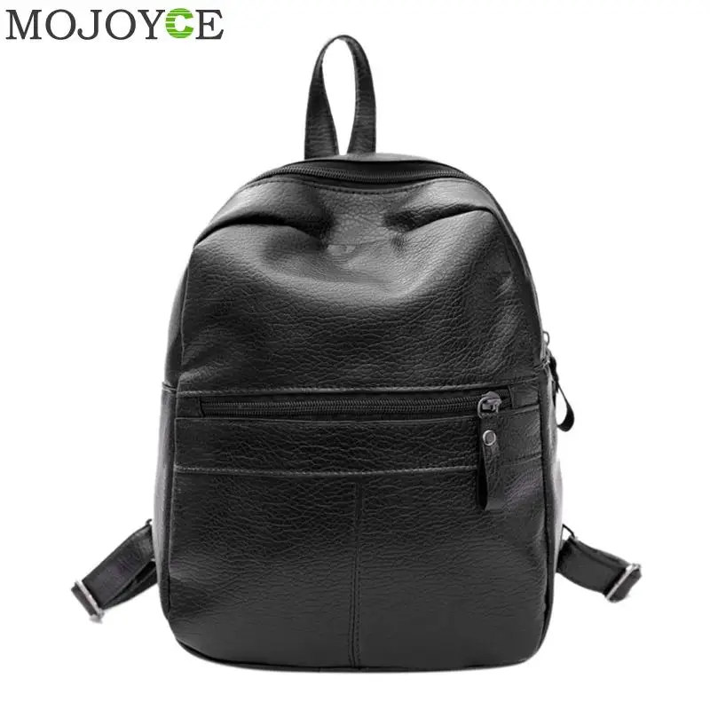 

Fashion Women PU Leather Backpack Casual Soft Shoulder Bag Backpack for Teenagers Girls Black Travel Satchel Rucksack Women Bags