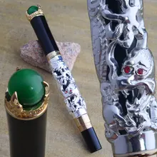 Перьевая ручка Jinhao SILVER DRAGON KING PLAY PEARL FINE 18KGP NIB OVERLORD Роскошный Золотой Серый 3 цвета на выбор деловой офис