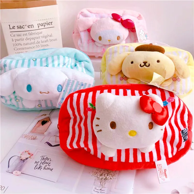 Мультяшный Sanrio, Hello Kitty My Melody Cinnamoroll pompomparin женская косметичка для хранения косметики сумки пенал для девочек Подарки