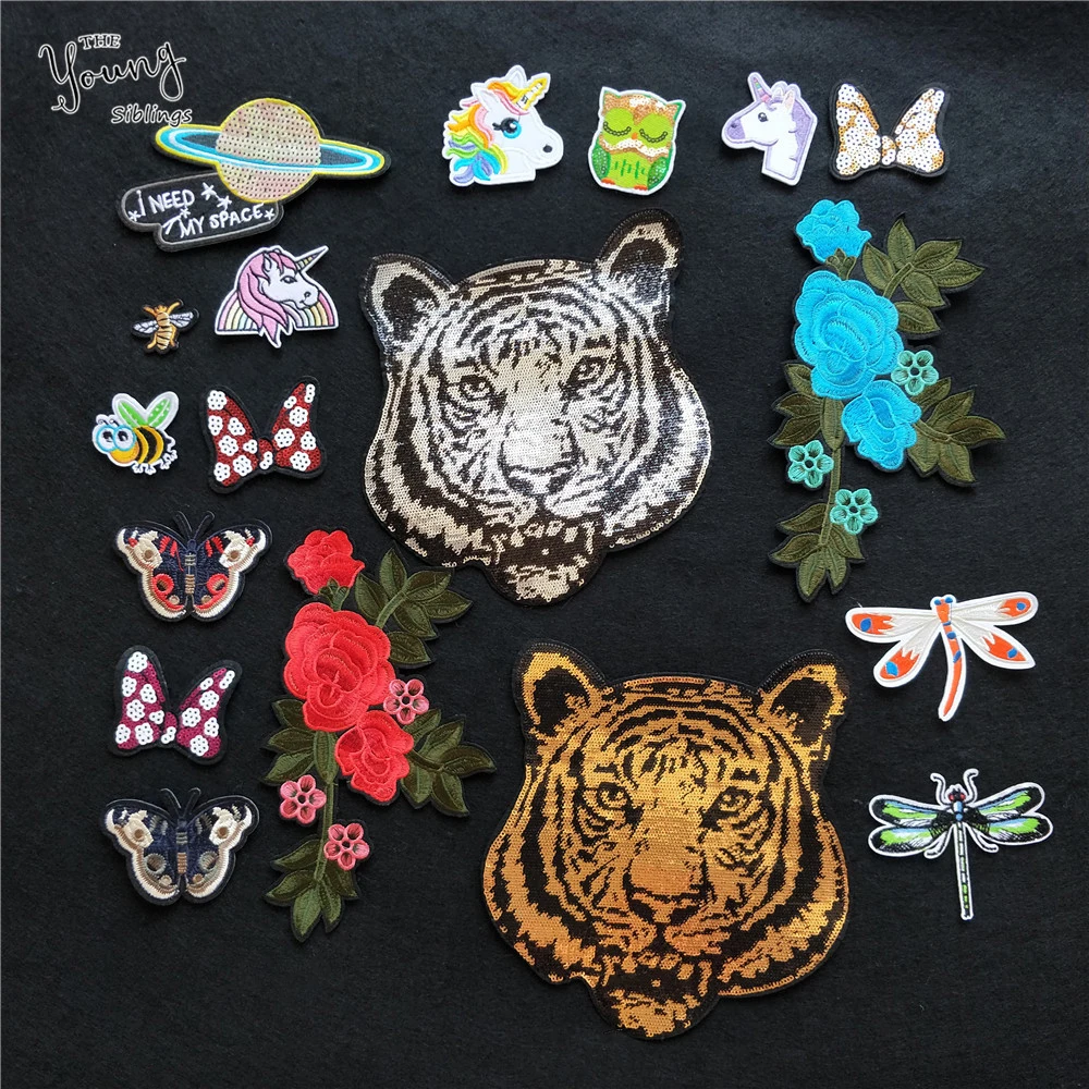 

High quality Unicorn Dragonfly Sewing Clothes Patch Iron On Embroidery Patches Hotfix Applique Motifs Sew On Jeans Stickers