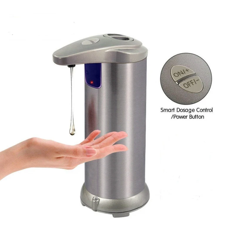 

250ml Stainless Steel Electroplated Automatic Liquid Soap Dispenser Smart Sensor Touchless Sanitizer Dispensador For Kitchen
