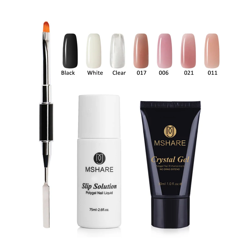 

MSHARE Crystal Gel Set 30ml Poly Gel Finger Extension Jelly Nail Gel Camouflage UV LED Hard Gel Acrylic Builder Nail Art