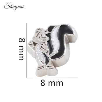 

F429 Wholesale Alloy Metal Animal Squirrel Charms Floating Locket Charms for Glass Floating Locket 20PCS