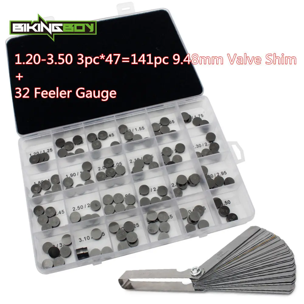 

BIKINGBOY for Honda TRX 450 ER 2006 2007 2008 2009 12 13 14 TRX450R 04 05 06 07 08 09 9.48mm Valve Shim + 32 Blade Feeler Gauge