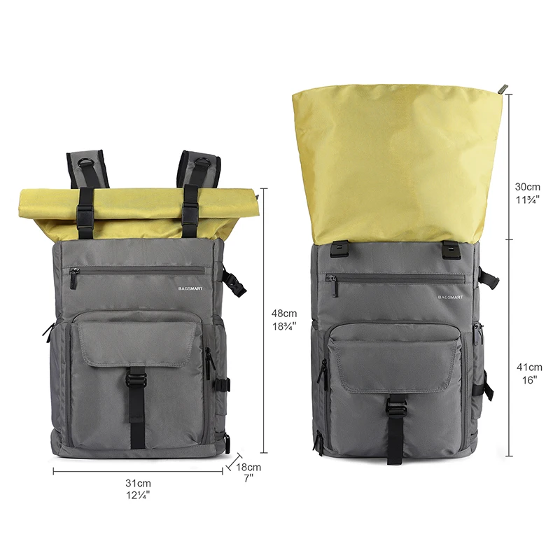 BAGSMART Camera Backpack Professional DSLR SLR Camera Bag Fit up to 200-400mm Lens,15.6inch Laptop,DJI Mavic Pro with Waterproof
