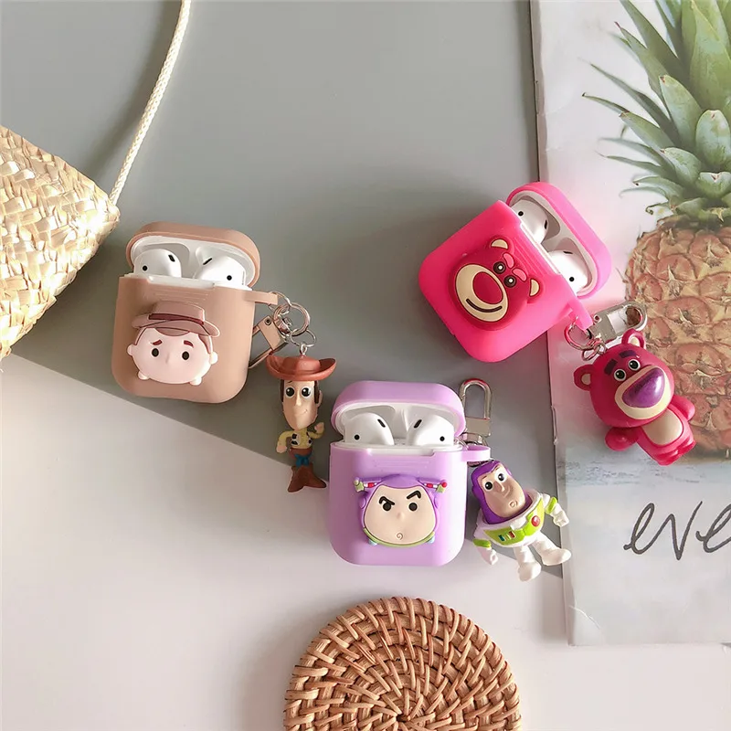 Cartoon Toy Story Woody Buzz Lightyear Case For airpods Apple Wireless bluetooth headset Cover New air pod 2 acessorios