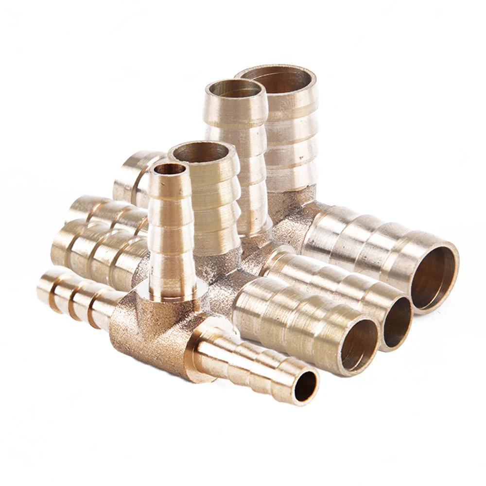 Brass T Hose Joiner Piece 3 Way Fuel Water Air Pipe Tee Connector Air